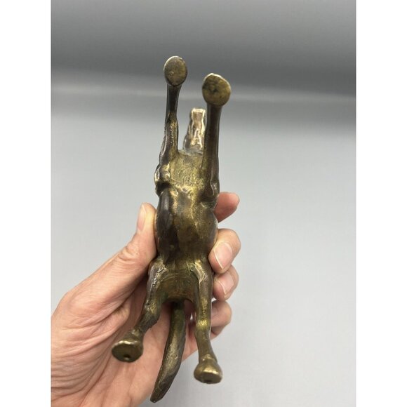 Brass Horse Statue Majestic Bare Back Stomping Figure 7” Free Standing Sculpture - Picture 7 of 12